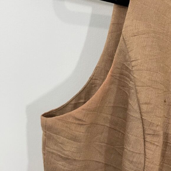 Robert Rodriguez Size 2 Brown Linen Blend Eyelet Lace Sleeveless A-Line Dress - Picture 7 of 10